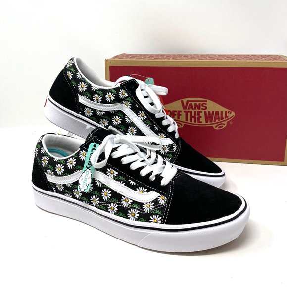 Vans Comfycush Old S Flower Black Canvas Skate Sneakers Mens Size 11 VN0A3WMA49K - Picture 9 of 11